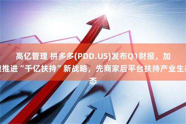 高亿管理 拼多多(PDD.US)发布Q1财报，加速推进“千亿扶持”新战略，先商家后平台扶持产业生态